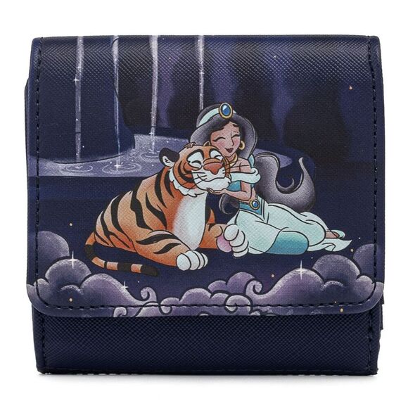 Loungefly Disney Aladdin Princess Jasmine Castle Kiss Lock Trifold Snap Wallet - Picture 1 of 4
